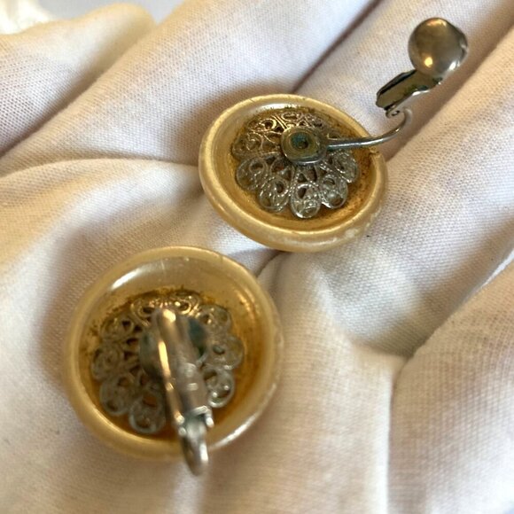 Vintage Faux Pearl Clip On Earrings Coro Richelieu Rhinestones 4 Pr Retro Preppy - Picture 16 of 16